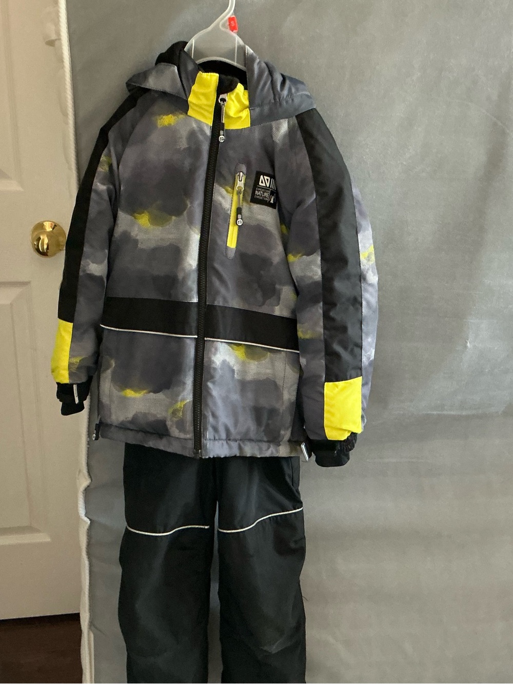Nano Kids Gray & Yellow Camouflage Winter Jacket